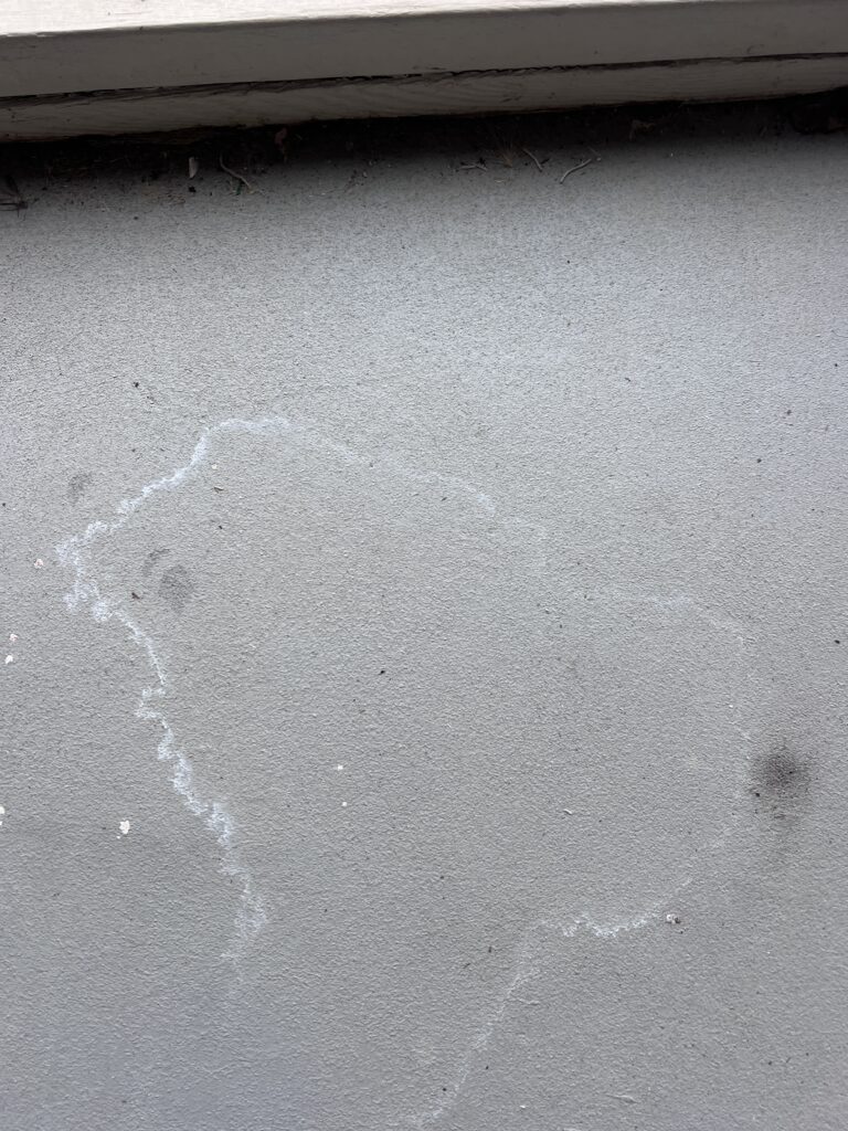 water stains on diy painted concrete porch floors