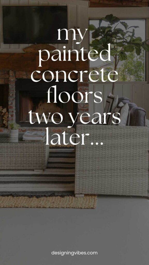 diy painted concrete floors on porch after two years of wear and tear