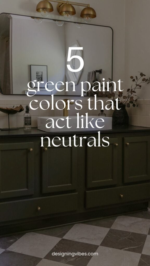 cabinets painted in earthy green color 