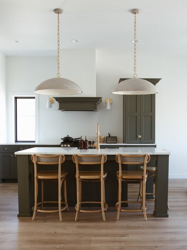  cabinets in modern kitchen painted pewter green by sherwin williams 