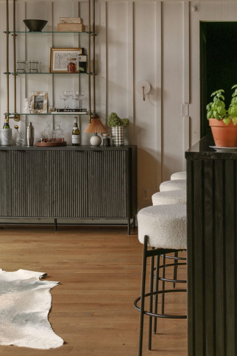 How to Fake a Waterfall Countertop on a Budget (to Modernize a Kitchen Bar)