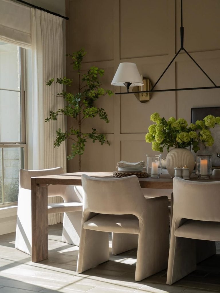 dining room walls painted moth wing by sherwin williams 