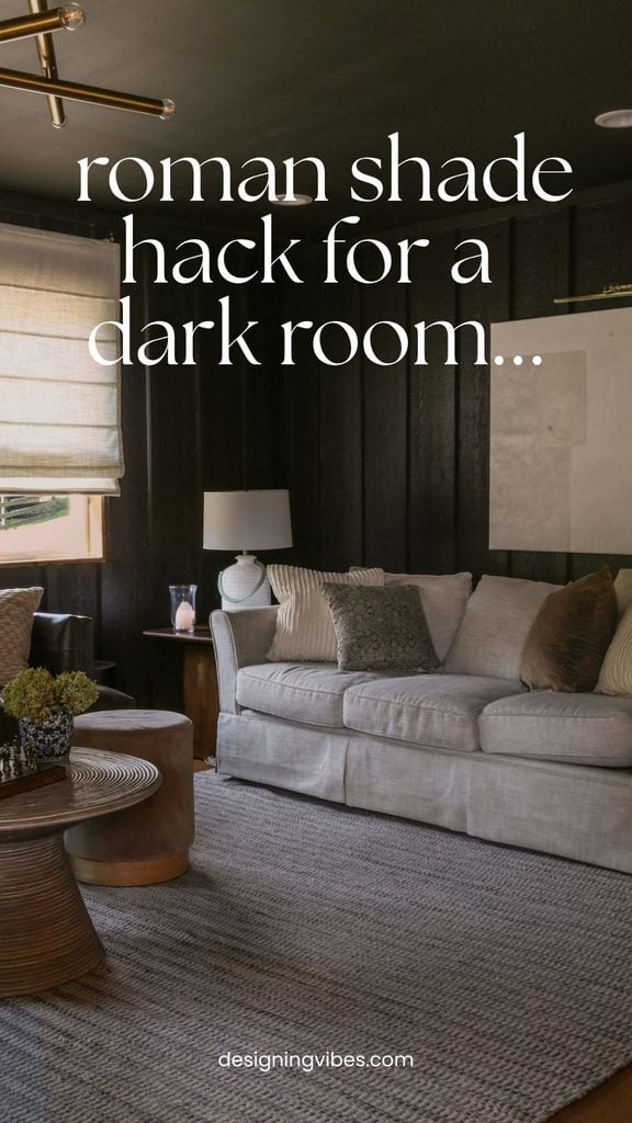 unlined linen roman shade on a budget for privacy in a dark room without blocking natural light